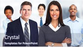  Presentation with group of people - Audience pleasing presentation design consisting of insurance educational conferences - group of young business people backdrop and a  colored foreground