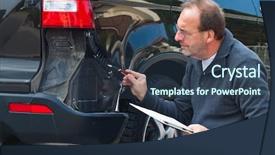  Presentation with case - Slide set enhanced with insurance expert case of damage background and a tawny brown colored foreground