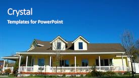  Presentation with neighborhood - Beautiful PPT layouts featuring insurance farms - country-style home in a neighborhood backdrop and a  colored foreground