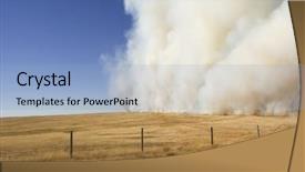  Presentation with fire - Beautiful presentation design featuring insurance farms - large grass fire backdrop and a  colored foreground
