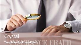  Presentation with fraud - Slide set having money evidence - insurance fraud concept man inspecting background and a coral colored foreground