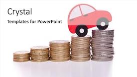  Presentation with car - Audience pleasing PPT theme consisting of insurance industry - red car over a lot backdrop and a white colored foreground