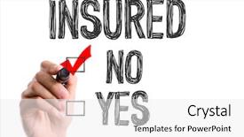  Presentation with marker - Beautiful slide deck featuring insurance liabilities - hand with marker writing backdrop and a white colored foreground