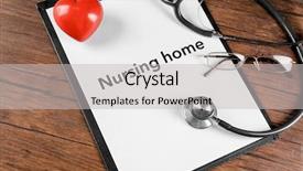  Presentation with medical clipboard - Presentation enhanced with insurance long term care - nursing home contract on clipboard background and a  colored foreground