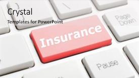  Presentation with insurance - Audience pleasing PPT theme consisting of insurance on keyboard backdrop and a  colored foreground