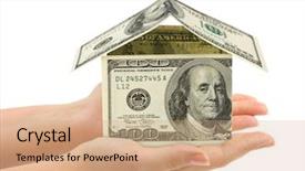  Presentation with michelle obama white house - Slide deck consisting of insurance savings - hands and money house isolated background and a coral colored foreground