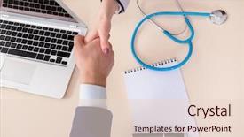  Presentation with health insurance - Beautiful slides featuring health care contracts - man signing medical insurance contract backdrop and a lemonade colored foreground