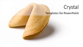  Presentation with fortune cookie - Cool new presentation theme with intact fortune cookie in white backdrop and a white colored foreground