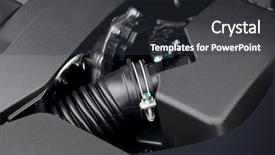  Presentation with car engine - Audience pleasing PPT theme consisting of intake - detail of the engine bay backdrop and a dark gray colored foreground