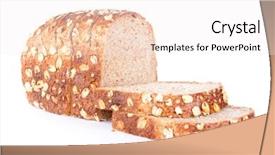  Presentation with turkish bread tiny bread sesame - Slides enhanced with integral - fresh bread with sesame background and a sky blue colored foreground