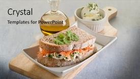  Presentation with diet low carb concept healthy - PPT layouts featuring integral - healthy sandwich with carrot cheese background and a  colored foreground