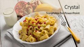  Presentation with pharmaceutical cream - Slide deck featuring integral - pasta with leek cream sauce background and a lemonade colored foreground