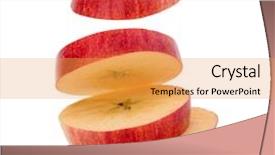  Presentation with fresh water splash green apple isolated white - Slide deck with integral - red sliced apple isolated background and a yellow colored foreground