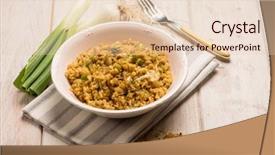  Presentation with curry - Cool new PPT theme with integral - rice with leek and curry backdrop and a lemonade colored foreground