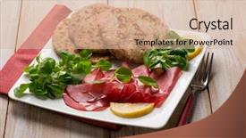  Presentation with flat - Slides enhanced with integral flat bread with bresola background and a soft green colored foreground