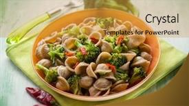  Presentation with selective vision - Slide set featuring integral orecchiette with broccoli selective background and a  colored foreground