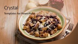  Presentation with pasta - Cool new slides with integral pasta with red chicory backdrop and a coral colored foreground