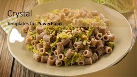  Presentation with cabbage - Colorful presentation design enhanced with integral pasta with savoy cabbage backdrop and a  colored foreground