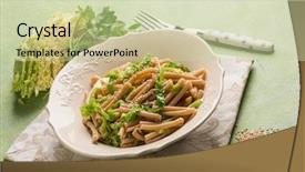  Presentation with sesame seed - Beautiful PPT layouts featuring integral pasta with savoy cabbage backdrop and a  colored foreground