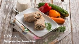  Presentation with capsicum - Cool new PPT theme with integral-piadina-with-capsicum-zucchinis backdrop and a gray colored foreground