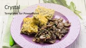  Presentation with mushroom - Presentation design enhanced with integral porridge with mushroom selective background and a  colored foreground