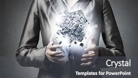  Presentation with systems integration - Colorful PPT layouts enhanced with integrate technolovy - new technologies integration backdrop and a dark gray colored foreground