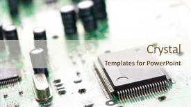  Presentation with circuit - Presentation theme having integrated circuit - close-up of computer mainboard background and a cream colored foreground