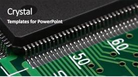  Presentation with circuit - Slide set consisting of ic chip - integrated circuit close-up low dof background and a dark gray colored foreground