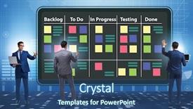  Presentation with modern medicine cardiology concept mixed - Slide set featuring integrated management - businessman in agile methods concept background and a ocean colored foreground