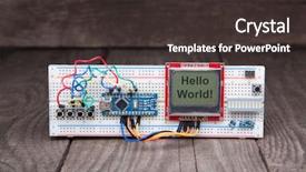  Presentation with microprocessor - Presentation theme consisting of manual assembly of electronic microprocessor background and a dark gray colored foreground