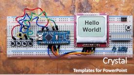  Presentation with microprocessor - Beautiful presentation theme featuring manual assembly of electronic microprocessor backdrop and a tawny brown colored foreground