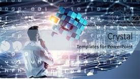  Presentation with media - PPT layouts featuring integrated science - innovative technologies integration mixed media background and a teal colored foreground