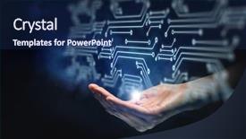  Presentation with wuhan fiberhome international technologies phils. - Audience pleasing PPT theme consisting of integrated science - integrating the technologies backdrop and a  colored foreground