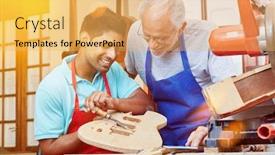  Presentation with apprentice - Colorful slide deck enhanced with integration-of-apprentice-in-guitar backdrop and a yellow colored foreground