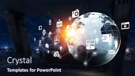  Presentation with media - Slide deck consisting of integration-of-new-technologies-mixed background and a wine colored foreground