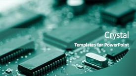  Presentation with electronic - PPT theme having integration system - electronic board toned green background and a teal colored foreground