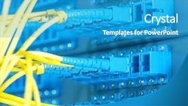  Presentation with optic - Beautiful PPT theme featuring intel - fiber optic communication and internet backdrop and a teal colored foreground