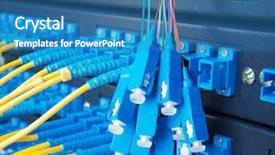  Presentation with fiber optic - Presentation design enhanced with intel - fiber optic switchboard with wires background and a teal colored foreground