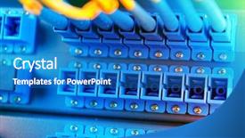  Presentation with data center - Slide deck with intel - network cables and servers background and a teal colored foreground