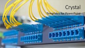  Presentation with data center - Presentation theme enhanced with intel - network cables and servers background and a yellow colored foreground