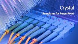  Presentation with servers - Slide deck with intel - network cables and servers background and a cobalt blue colored foreground