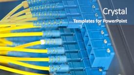  Presentation with servers - Theme having intel - network cables and servers background and a  colored foreground