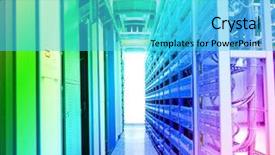  Presentation with servers - Amazing theme having intel - servers in a technology data backdrop and a cyan colored foreground