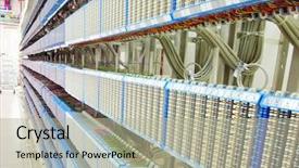  Presentation with data center - Presentation theme with intel - shot of network cables background and a mint green colored foreground