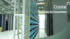  Presentation with servers - Beautiful presentation theme featuring intel - shot of network cables backdrop and a gray colored foreground