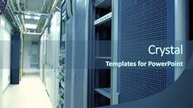  Presentation with data center - Cool new presentation with intel - shot of network cables backdrop and a ocean colored foreground