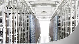  Presentation with servers - Presentation theme enhanced with intel - shot of network cables background and a light gray colored foreground