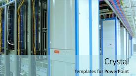  Presentation with servers - PPT theme having intel - shot of network cables background and a  colored foreground