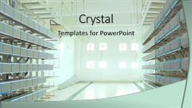  Presentation with servers - Beautiful presentation design featuring intel - shot of network cables backdrop and a soft green colored foreground