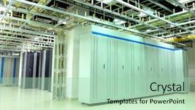  Presentation with servers - Cool new presentation theme with intel - shot of network cables backdrop and a mint green colored foreground